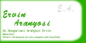 ervin aranyosi business card